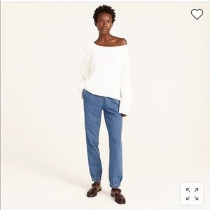 J crew off the shoulder white sweater